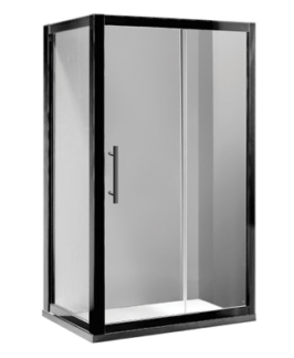 Black 1200 Framed Sliding Door Shower Screen