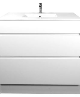 600 Gloss White Two Drawers Floor Mounted Vanity Unit - Elizabeth