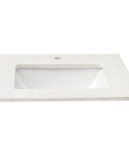 Stone Vanity Top with Undermount Ceramic Basin- Snow