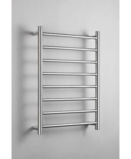 600*700mm Round 8 Bars Polished Stainless Steel 70 Watt Heated Towel Rail