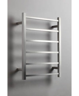 520*680mm Square 6 Bars Polished Stainless Steel 70 Watt Heated Towel Rail