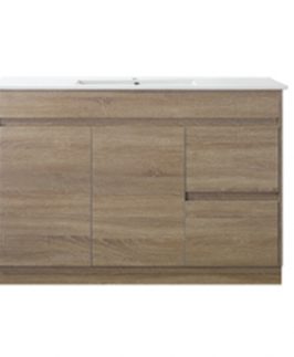 1200 Dark Walnut One Door Two Drawers Floor Mounted Vanity Unit - Grace