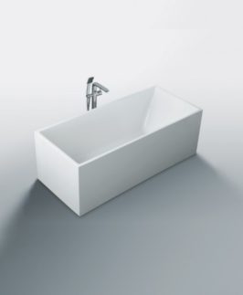 1700*750mm Gloss White Back to Wall Acrylic Freestanding Bath - Quattro