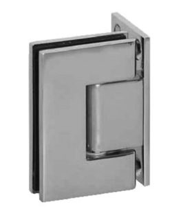 Frameless Shower Glass to Wall Square Hinges Brushed Nickel Finish