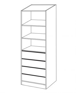 Wardrobe Cabinet 4 Drawers and 2 Adjustable Shelves Unit