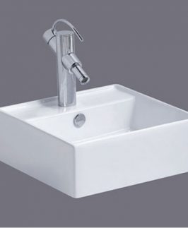 460*460*160mm Square Above Counter with Overflow Ceramic Basin