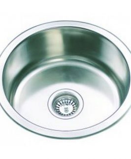 Stainless Steel Round Single Bowl Drop In/Undermount Kitchen Sink without Drainer 430*430*170mm