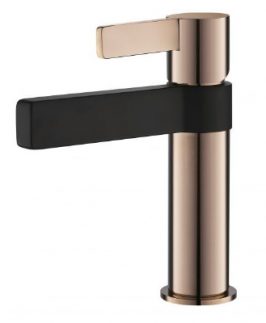 Basin Mixer Rose Gold and Matte Black - Vivo Oro Rosa