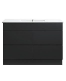 1200 Matte Black Four Drawers Floor Mounted Vanity Unit - Core