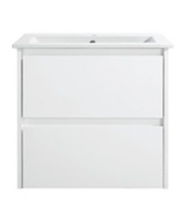 600 Matte White Two Drawers Wall Hung Vanity Unit - Yoko