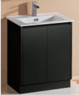 600 Gloss Black Two Doors Floor Mounted Vanity Unit - Sammy