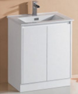 600 Matte White Two Doors Floor Mounted Vanity Unit - Sammy