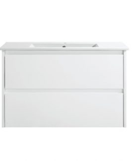 900 Matte White Two Drawers Wall Hung Vanity Unit - Yoko