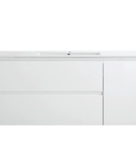 1200 Matte White One Door Two Drawers Wall Hung Vanity Unit - Yoko