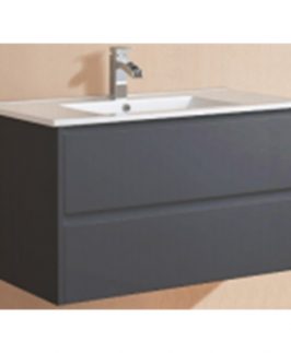 600 Gloss Black Two Drawers Wall Hung Vanity Unit - Yoko