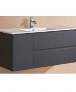 1200 Gloss Black One Door Two Drawers Wall Hung Vanity Unit - Yoko