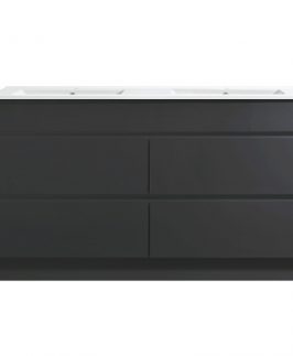 1500 Matte Black Four Drawers Floor Mounted Vanity Unit - Core