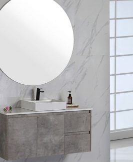 600 Industrial Concrete Two Doors Wall Hung Vanity - Lola