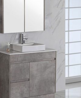 600 Industrial Concrete Two Doors Floor Mounted Vanity -Lola