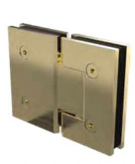 Frameless Shower Glass to Glass Square Hinges Brushed Gold Finish