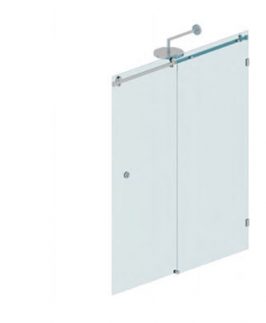 Customised Wall To Wall Frameless Sliding Shower Screen With Chrome Fittings