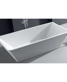 1700*800mm Gloss White Back to Wall Acrylic Freestanding Bath - Acacia