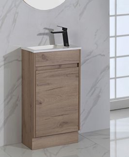 465 Compact Woodgrain One Door Floor Mounted Vanity Unit - Revit Slim