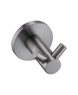 Double Robe Hook Brushed Nickel - Mica