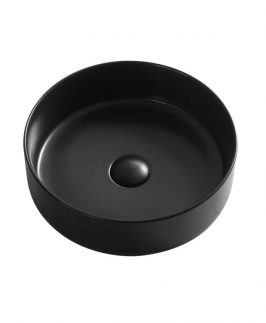 355*355*120mm Matte Black Round Above Counter Ceramic Basin - Jamie