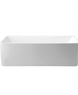 1700*750mm Gloss White Back to Wall Acrylic Freestanding Bath - Stella