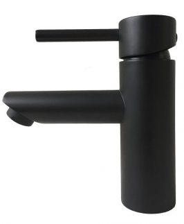 Round Pin Basin Mixer Matte Black