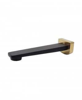 180/220mm Bath Spout Matt Black With Brushed Gold - Celsior