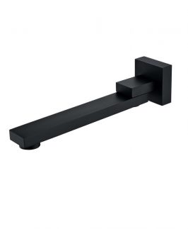 255mm Swivel Square Bath Spout Matt Black