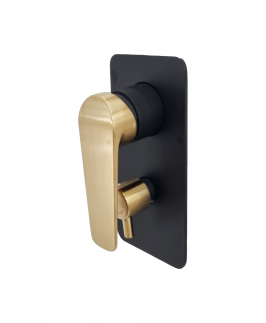 Shower Diverter Matte Black With Brushed Gold - Celsior