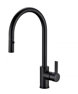 Sink Mixer with Pull Out Goose Neck Matte Black - Valerie