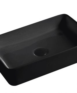 505*340*110mm Matte Black Rectangle Above Counter Ceramic Basin - Dior II