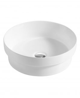 360*360*120mm Matte White Round Half Insert Ceramic Basin - Jess