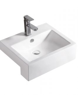 525*430*155mm Square Semi-Recessed Ceramic Basin - Fabbris II