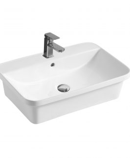 600*400*160mm Rectangle Insert with Overflow Ceramic Basin - Venice