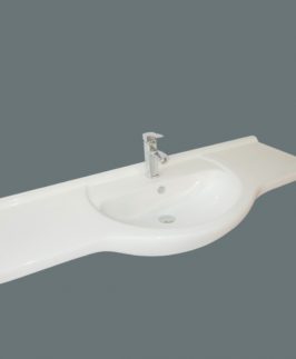 1200*495*220 Semi-recessed Single Bowl Ceramic Tops - Cobbler