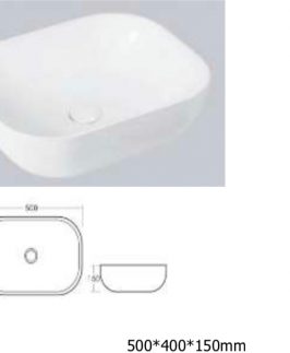 500*400*150mm Oval Above Counter Ceramic Basin