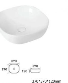 370*370*120mm Square Above Counter Ceramic Basin