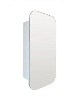 500*1000 Gloss White One Door Oval Mirror Shaving Cabinet