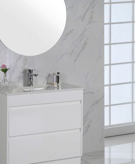 1200 Gloss White Four Drawers Floor Mounted Vanity Unit - Leona