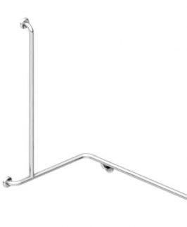 Commercial Disabled L Shape with Extension Shower Grab Rail LH Chrome - Mobi Care