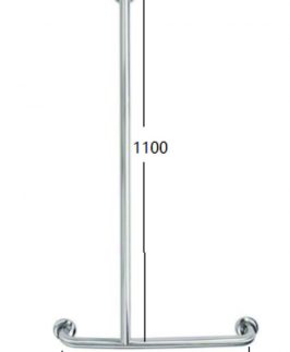 Commercial Disabled T-Shape Shower Rail LH Chrome - Mobi Care