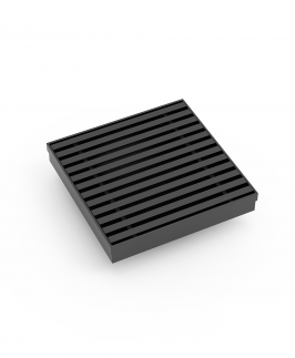 100mm AU Pattern Floor Drains Matte Black - Builders