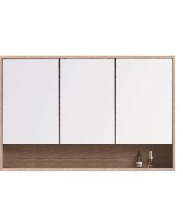 1200*700 Dark Walnut Three Doors Polished Edge Mirror Shaving Cabinet Unit - HW