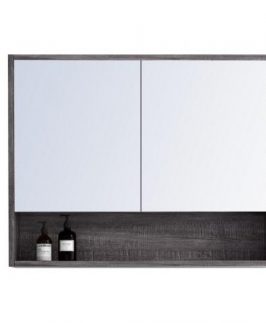 900*750 Forest Grey Two Doors Polished Edge Mirror Shaving Cabinet Unit - CW