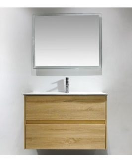 900 Light Oak Two Drawers Wall Hung Vanity Unit - Nutro